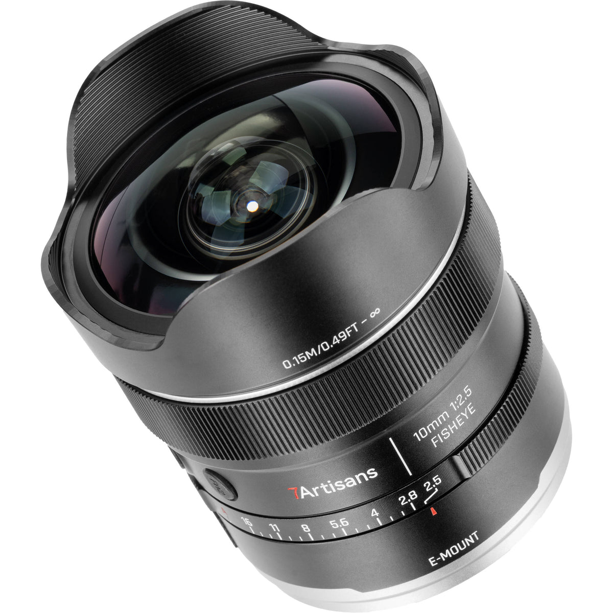 Lente 7Artisans 10mm f/2.5 AF MAX Fisheye - vista trasera