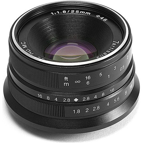 Lente 7Artisans 25mm f/1.8 (Negro) - vista frontal