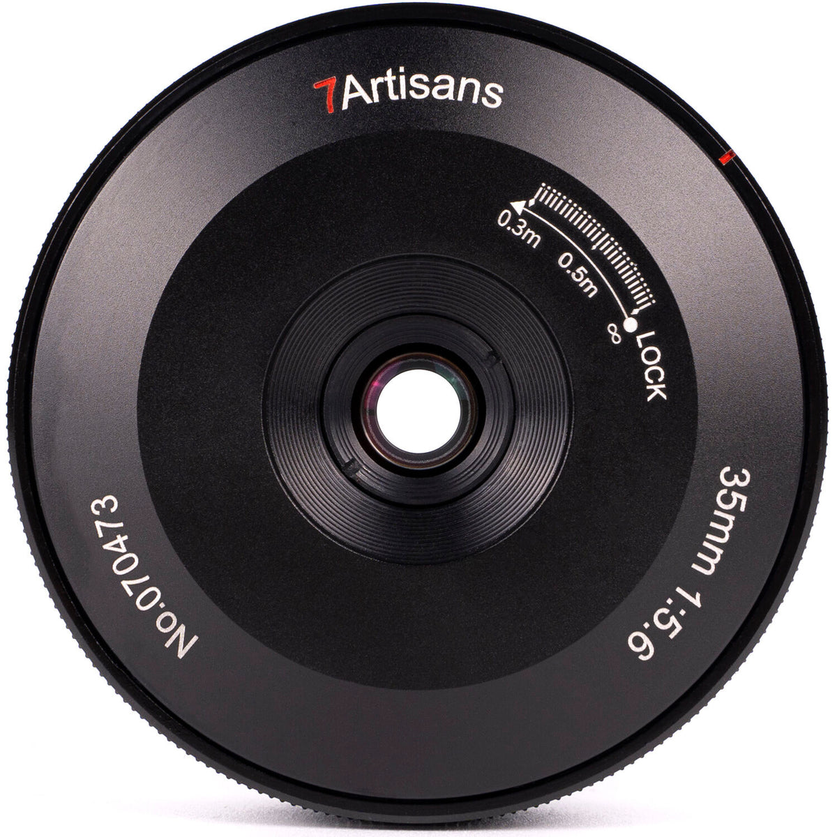 Lente 7Artisans 35mm f/5.6 Pancake (Negro) - vista frontal