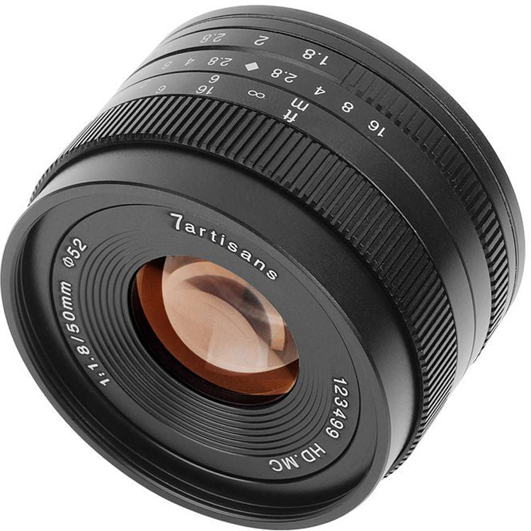 Lente 7Artisans 50mm f/1.8 - vista lateral