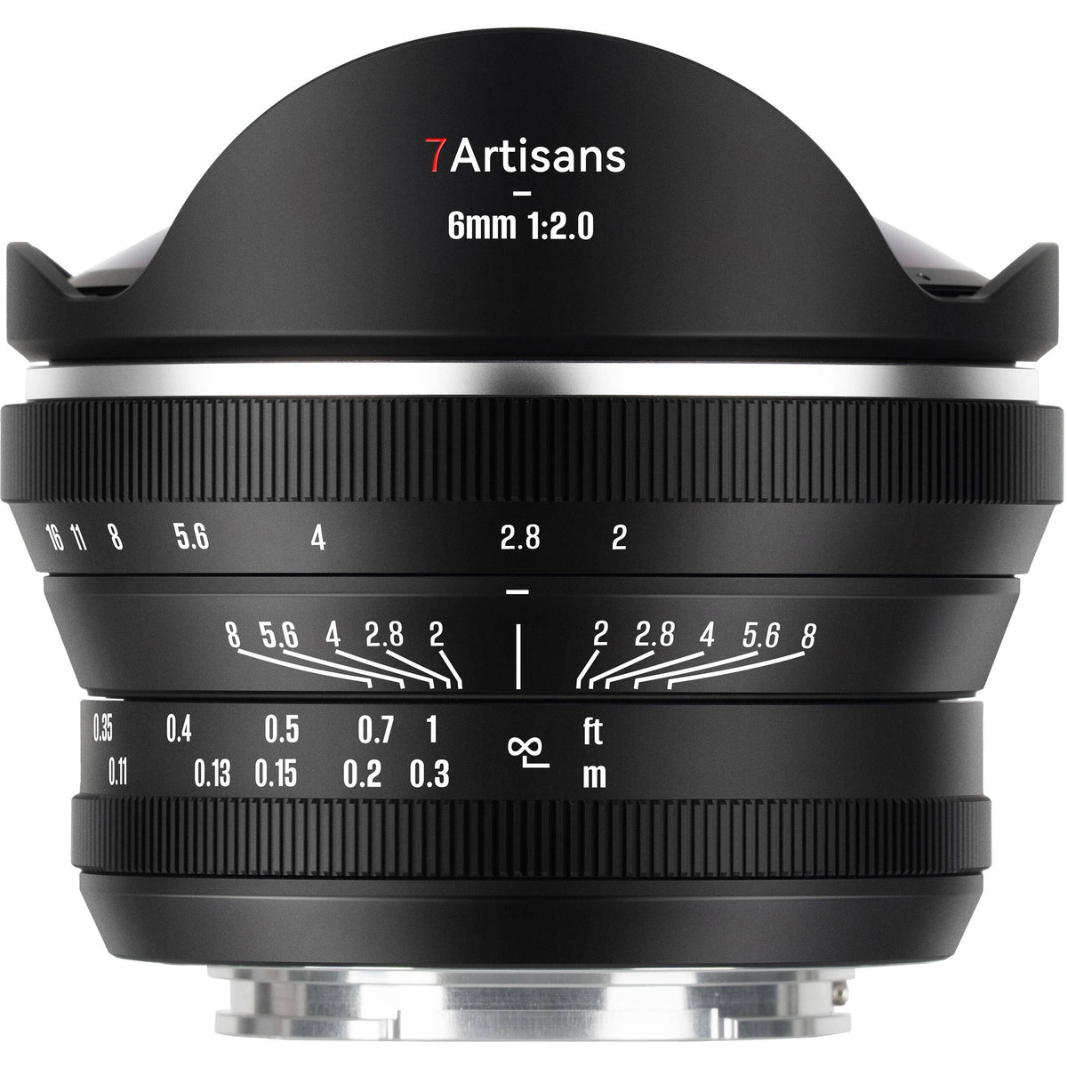 Lente 7Artisans 6mm f/2 Fisheye - vista principal