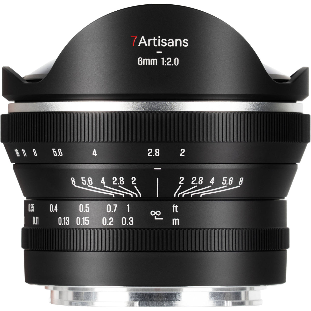 Lente 7Artisans 6mm f/2 Fisheye - vista principal