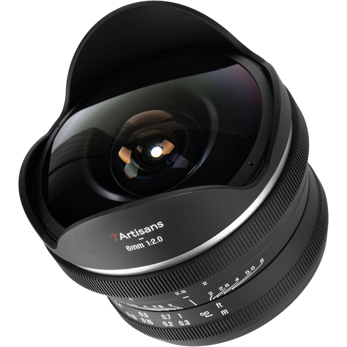 Lente 7Artisans 6mm f/2 Fisheye - vista lateral