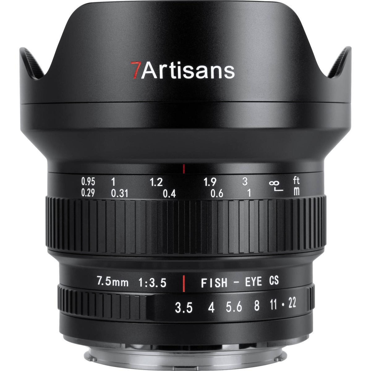 Lente 7Artisans 7.5mm f/3.5 Fisheye - vista principal