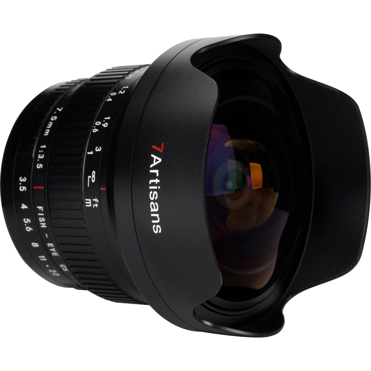 Lente 7Artisans 7.5mm f/3.5 Fisheye - vista frontal