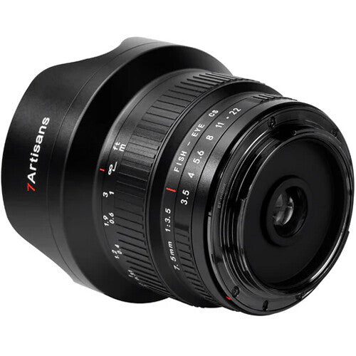 Lente 7Artisans 7.5mm f/3.5 Fisheye - vista lateral