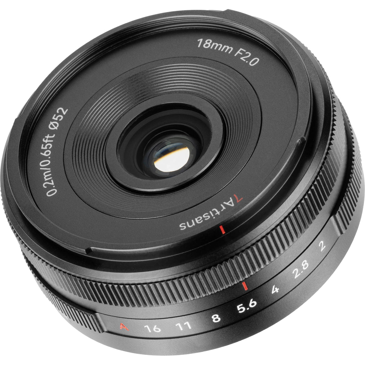 Lente 7Artisans Lite Series 18mm f/2 AF - vista lateral