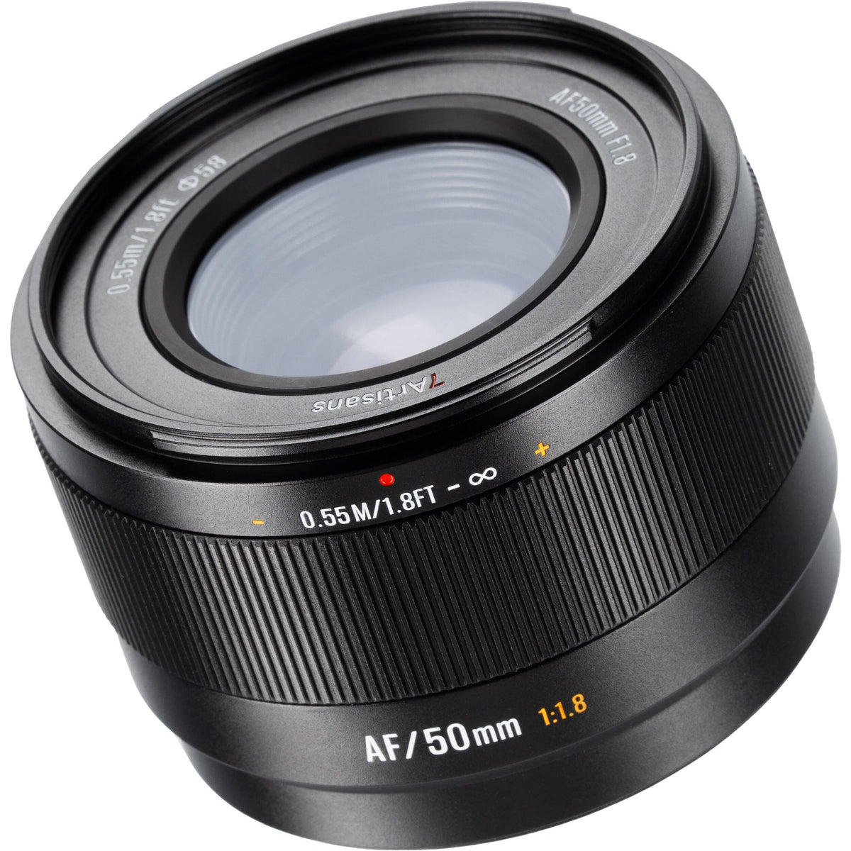 Lente 7Artisans Lite Series 50mm f/1.8 AF (Negro) - vista lateral