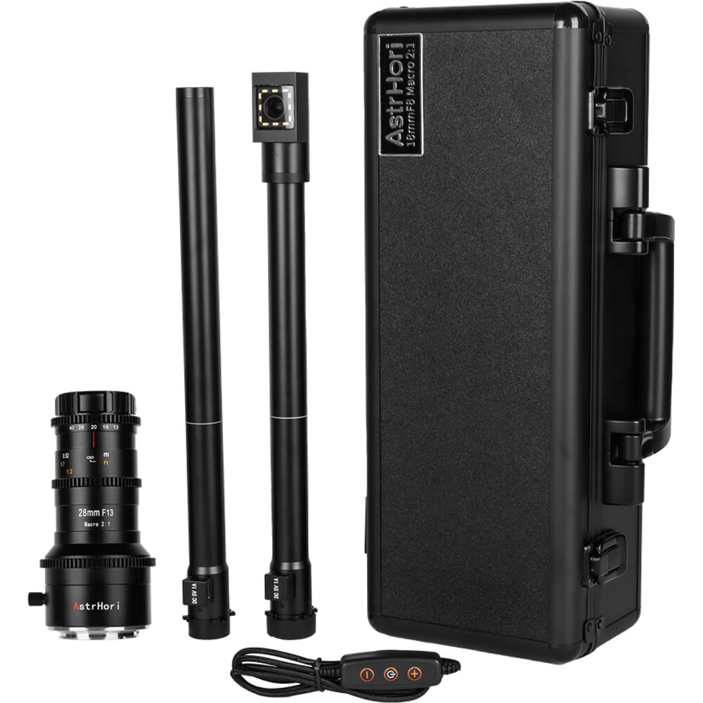 Lente AstrHori 28mm f/13 360° Rotating Macro Probe (Double Tube) - vista frontal