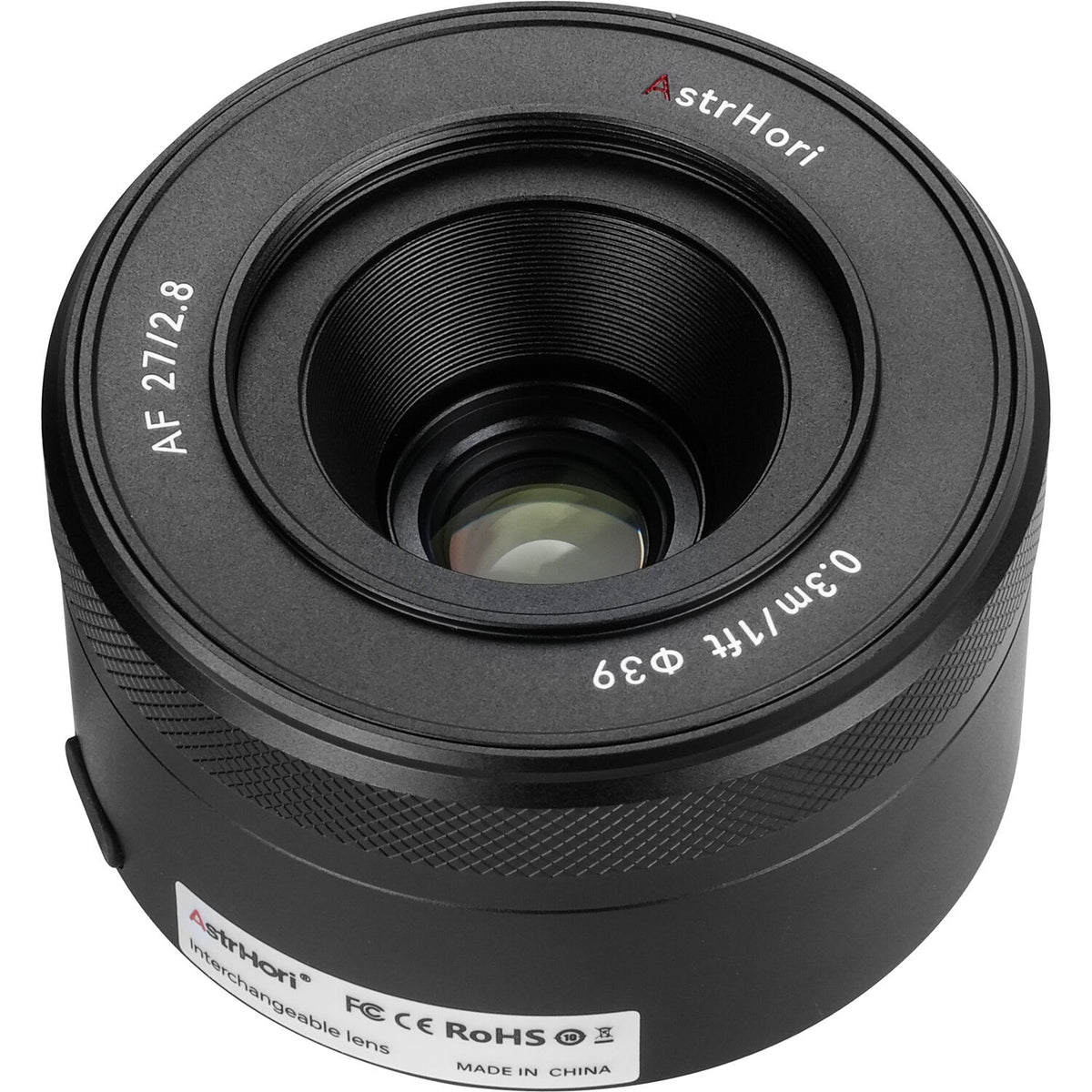 Lente AstrHori AF 27mm f/2.8 (Negro) - contenido de la caja