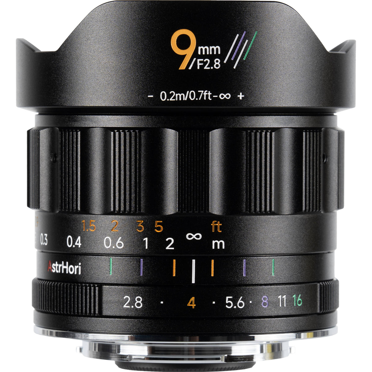 Lente AstrHori MF 9mm f/2.8 - puertos y conexiones