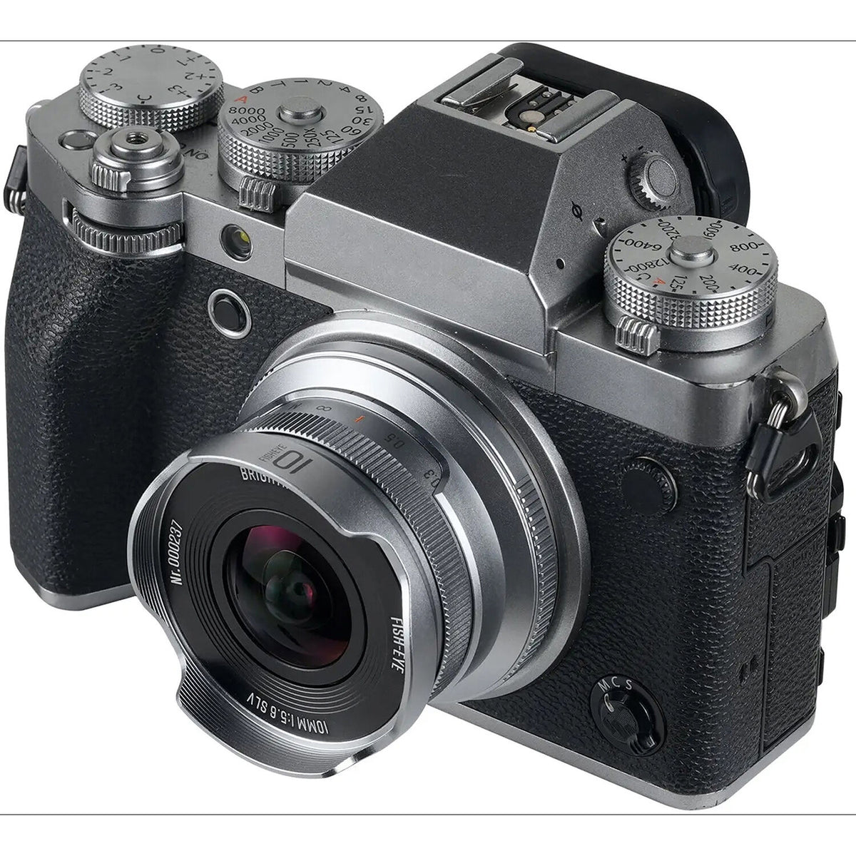 Lente Brightin Star 10mm f/5.6 II Fisheye (Negro) - vista frontal