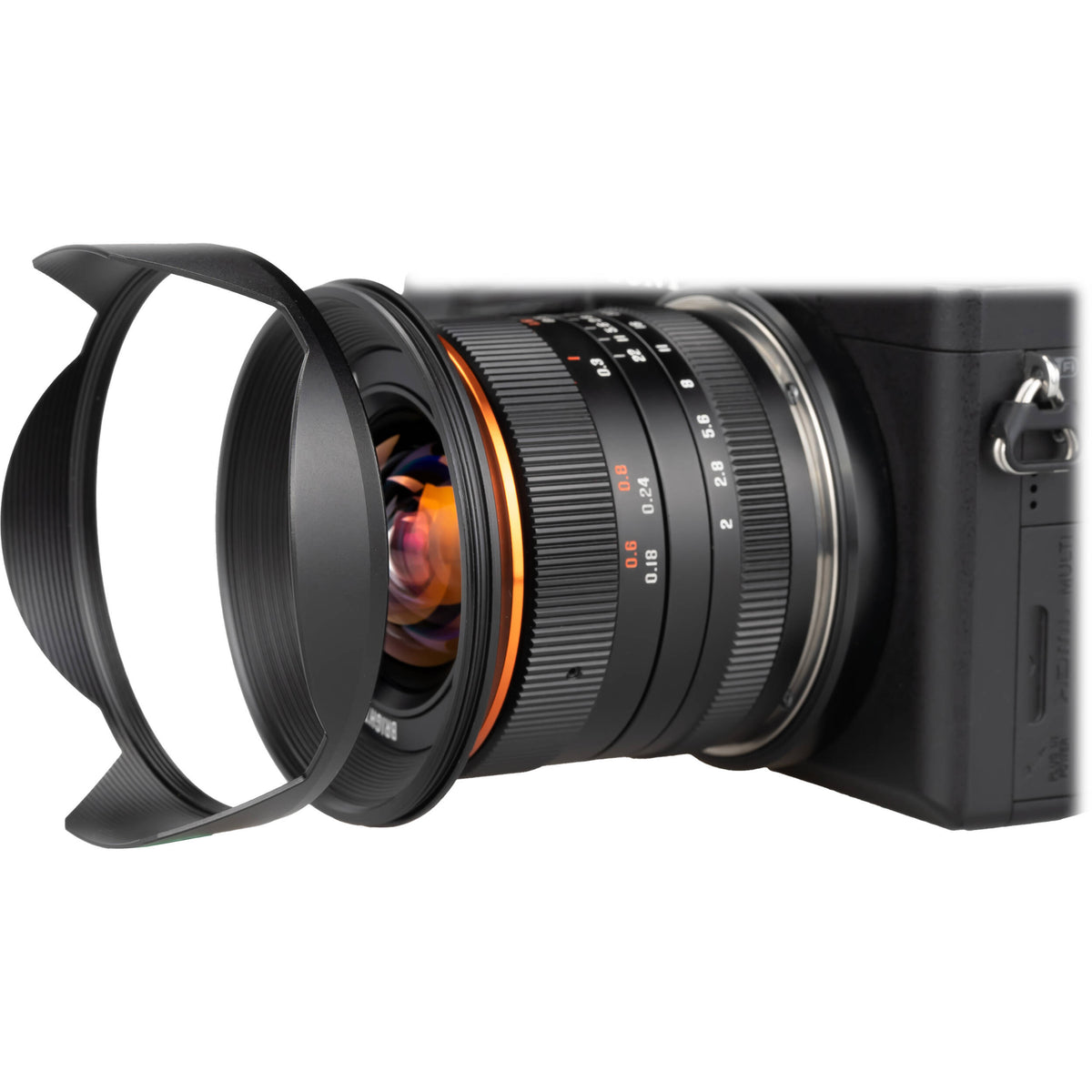 Lente Brightin Star 12mm f/2 III - puertos y conexiones