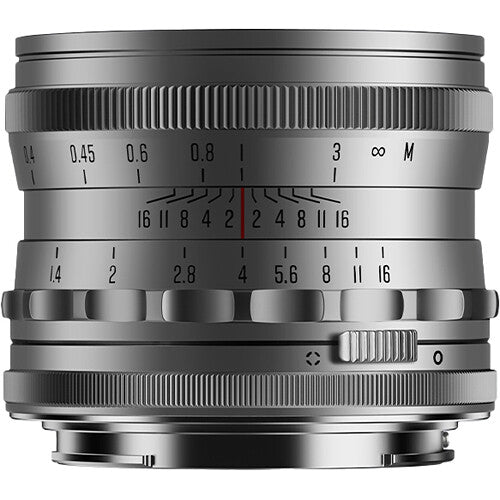 Lente Brightin Star 35mm f/1.4 (Plateado) - vista frontal