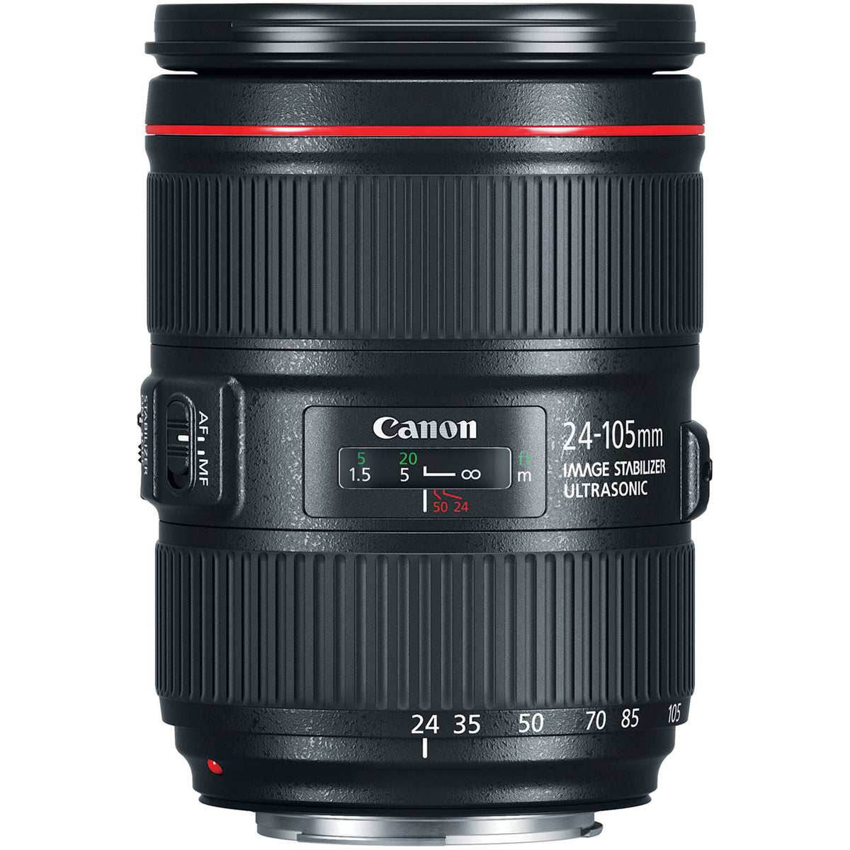Lente Canon EF 24-105mm f/4L IS II USM - vista frontal