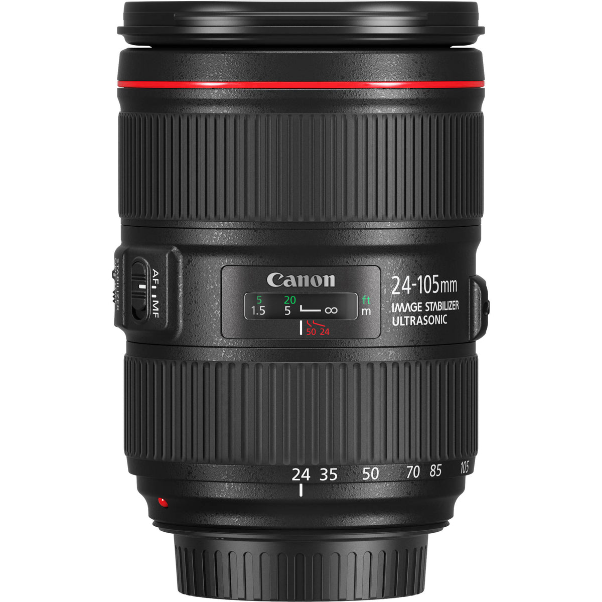 Lente Canon EF 24-105mm f/4L IS II USM - vista lateral
