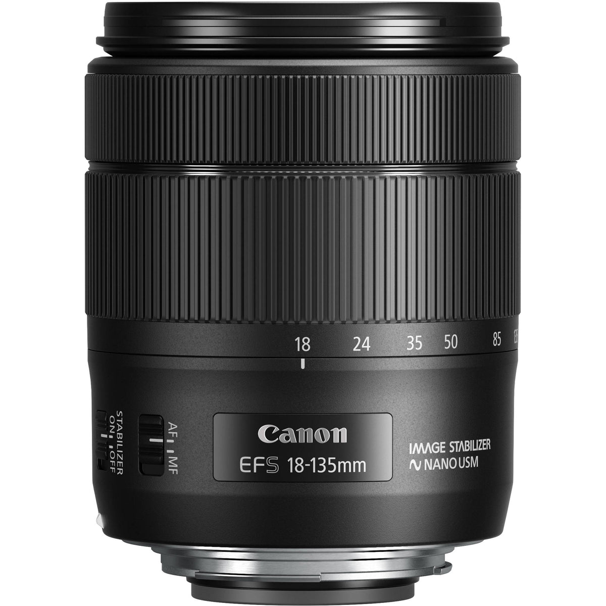Lente Canon EF-S 18-135mm f/3.5-5.6 IS USM - vista frontal