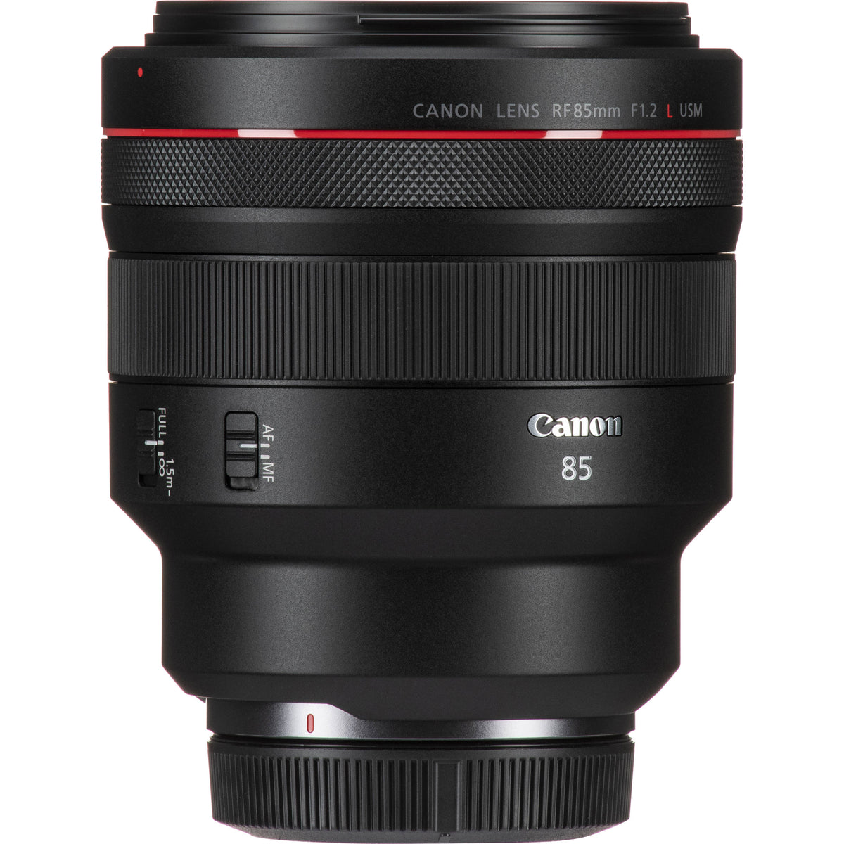 Lente Canon RF 85mm f/1.2 L USM - vista lateral