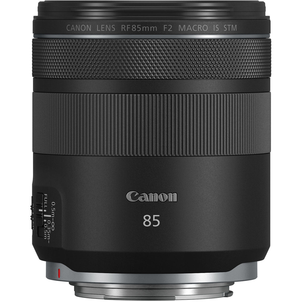 Lente Canon RF 85mm f/2 Macro IS STM - vista lateral