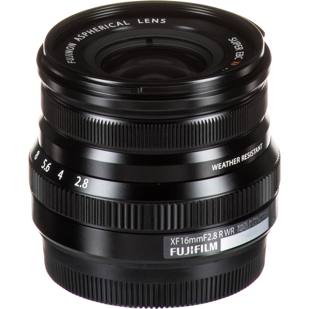 Lente Fujifilm XF 16mm f/2.8 R WR (Negro) - contenido de la caja