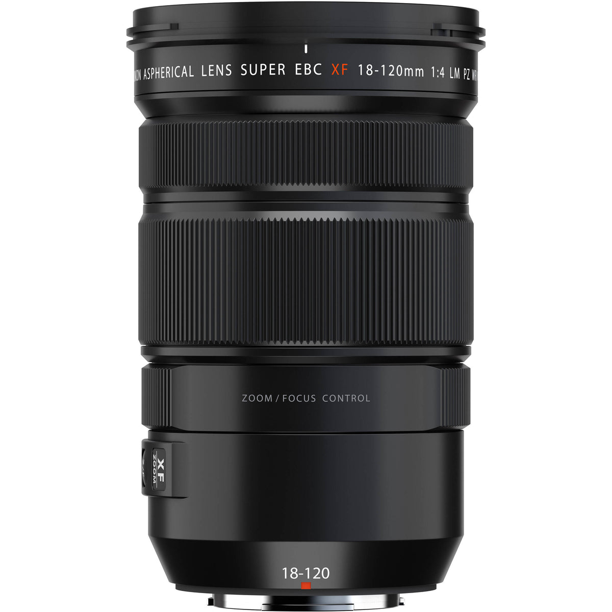 Lente Fujifilm XF 18-120mm f/4 LM PZ WR - vista frontal