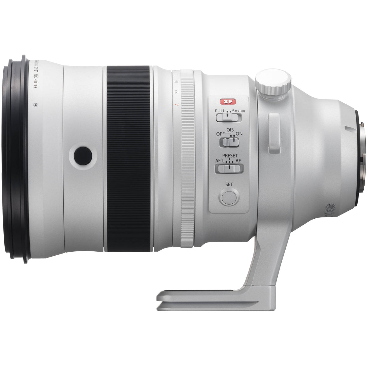 Lente Fujifilm XF 200mm f/2 R LM OIS WR con Teleconvertidor 1.4x - vista lateral
