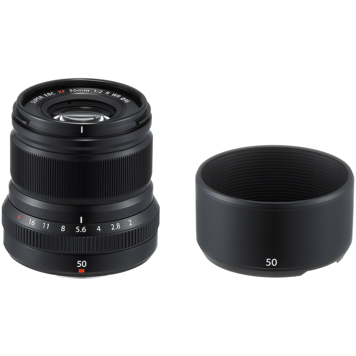 Lente Fujifilm XF 50mm f/2 R WR (Negro) - vista lateral