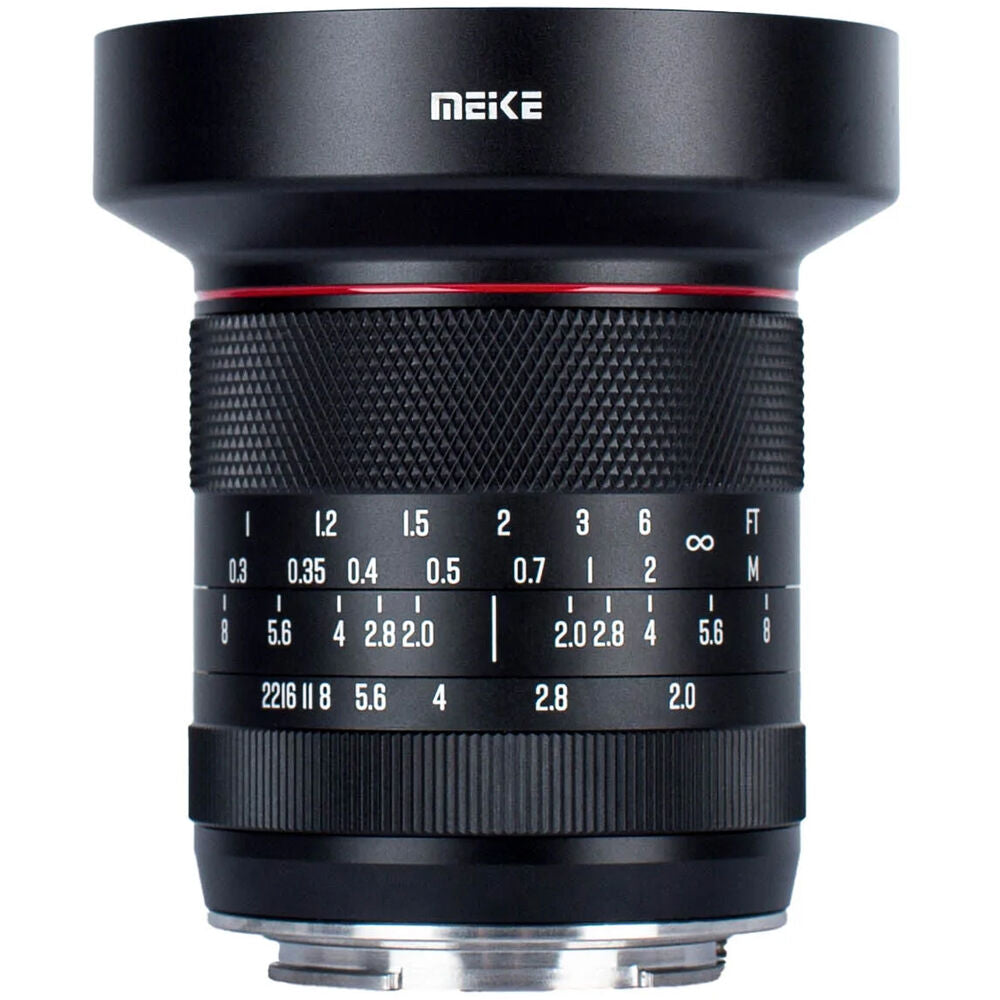 Lente Meike 10mm f/2 APS-C Manual Focus para FUJI X - vista lateral