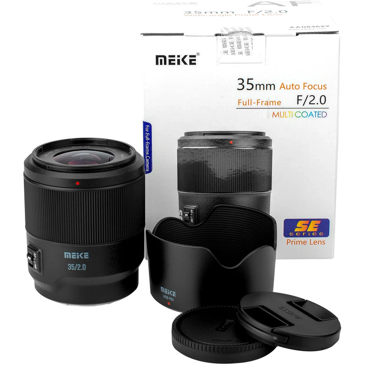 Lente Meike 35mm f/2 AF - contenido de la caja
