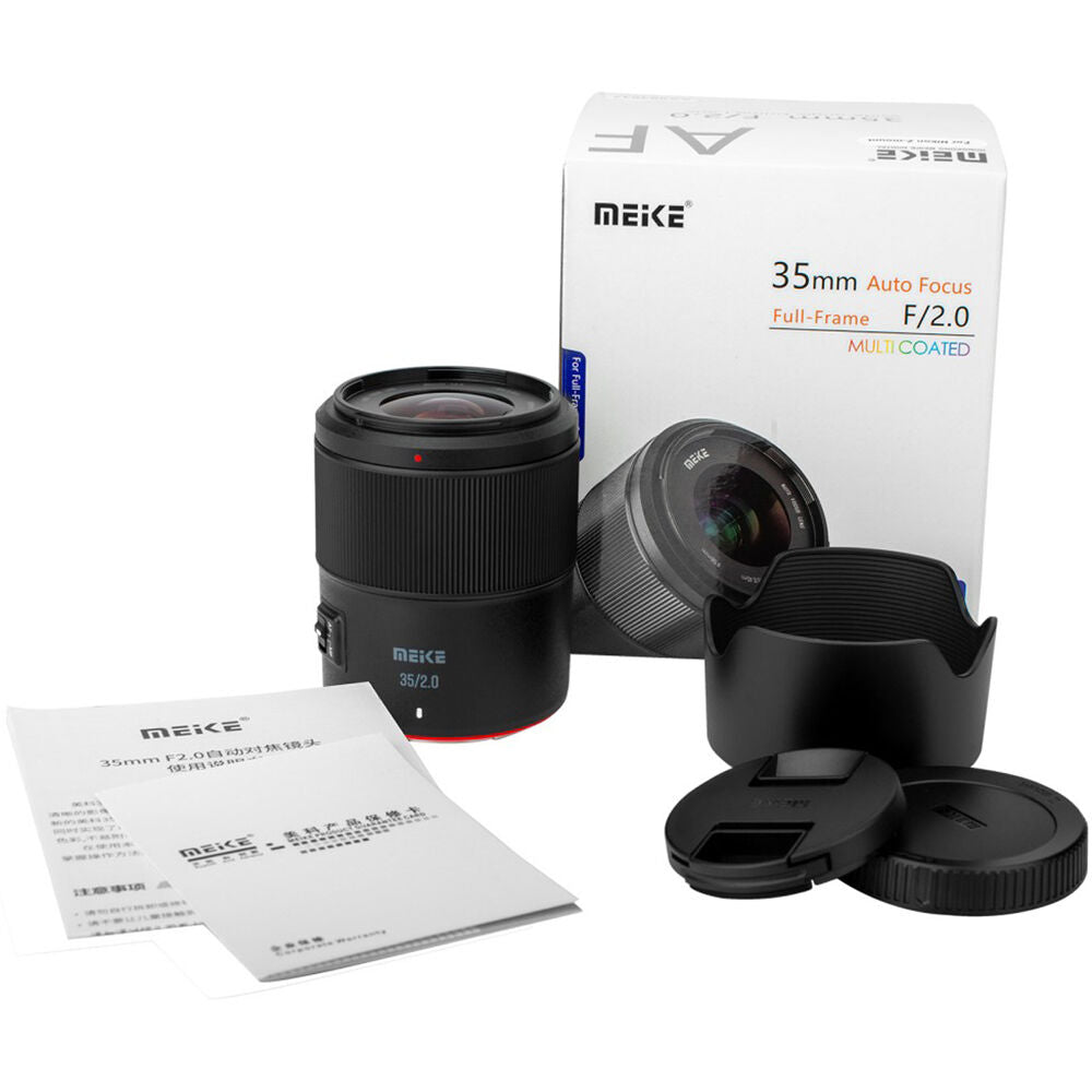 Lente Meike 35mm f/2 AF (L) - contenido de la caja
