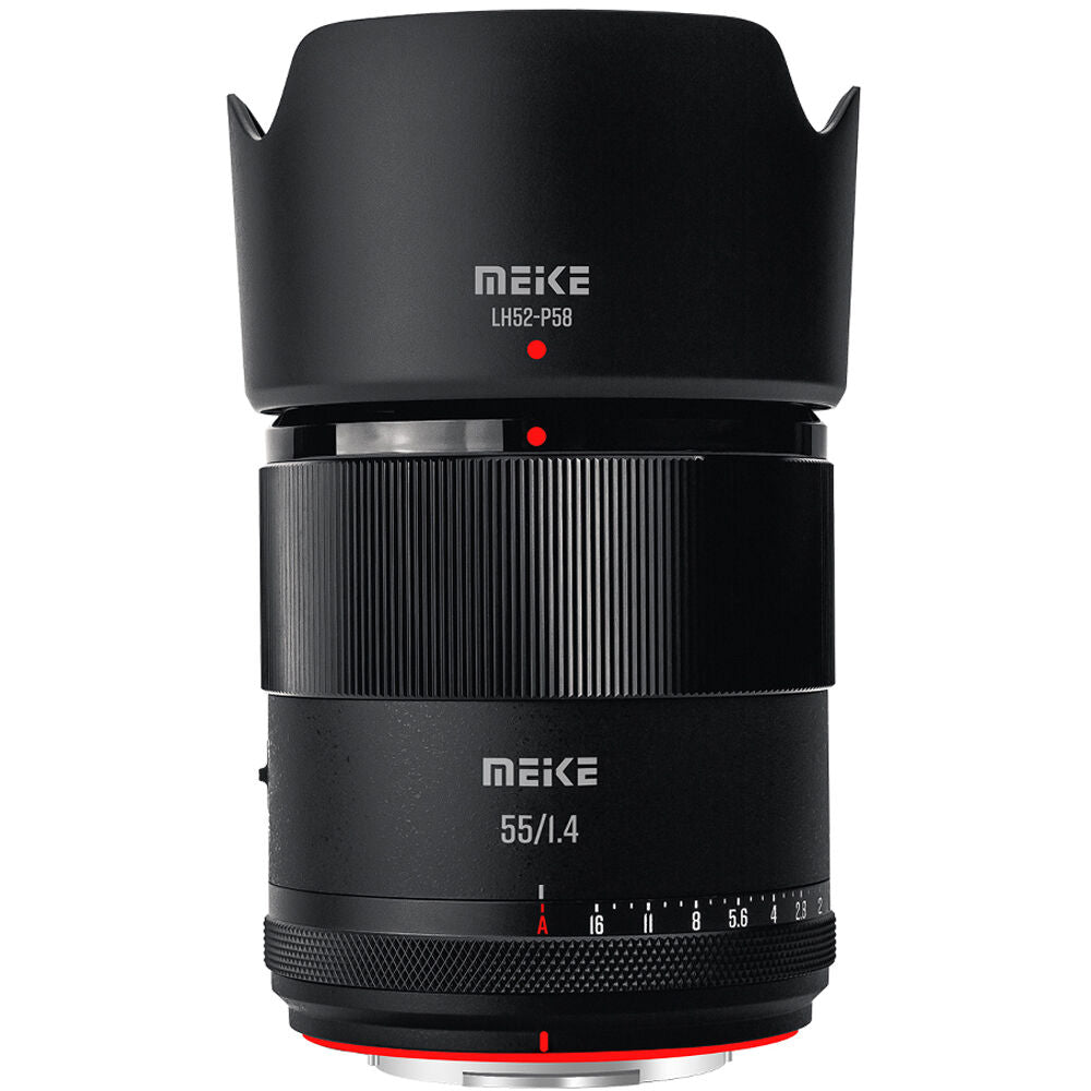 Lente Meike 55mm f/1.4 AF - vista frontal