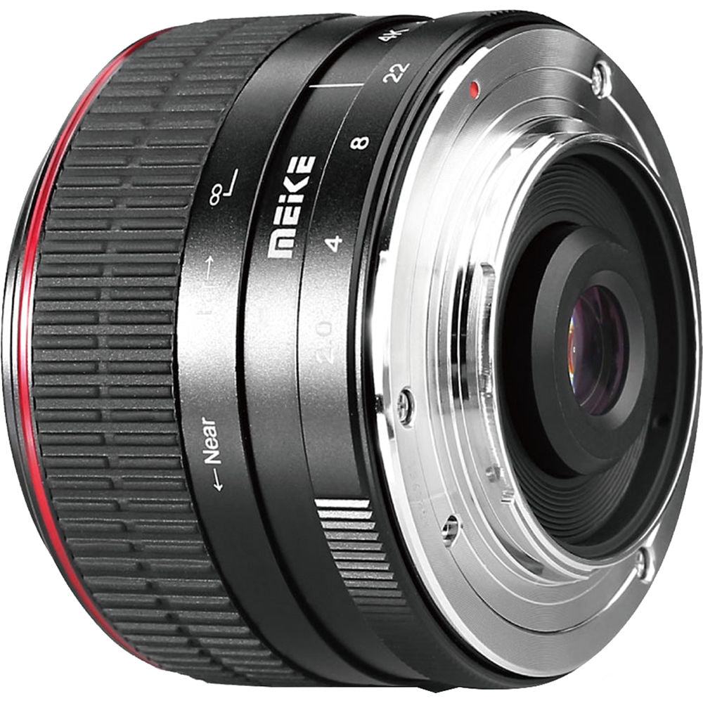 Lente Meike MK-6.5mm f/2 Circular Fisheye - vista trasera