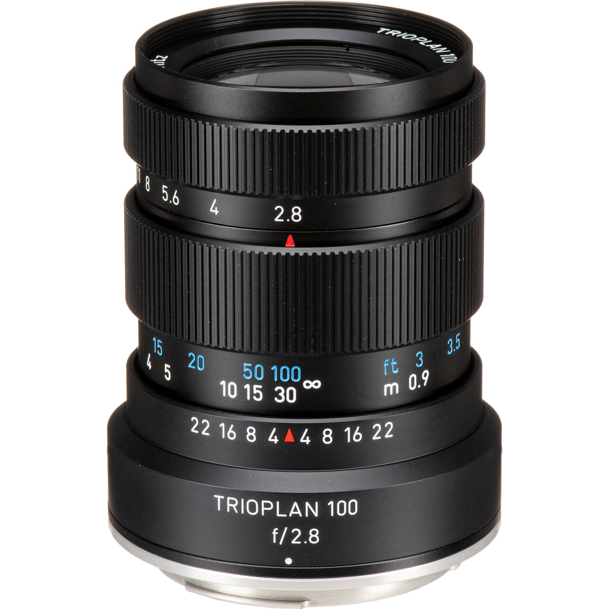 Lente Meyer-Optik Gorlitz Trioplan 100mm f/2.8 II (Negro) - vista frontal