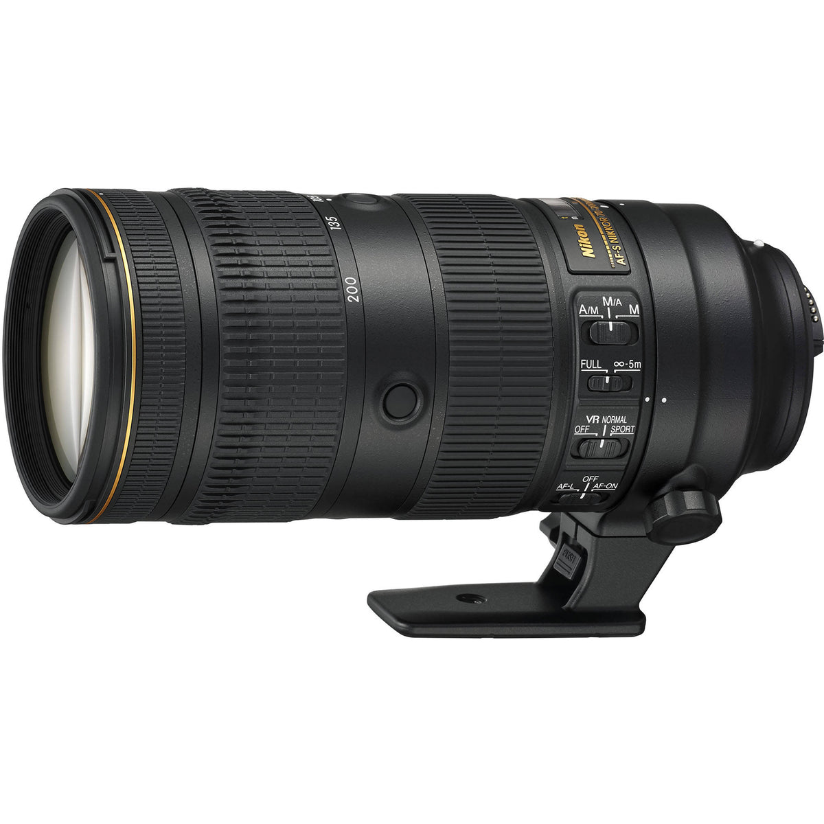 Lente Nikon AF-S NIKKOR 70-200mm f/2.8E FL ED VR - vista frontal