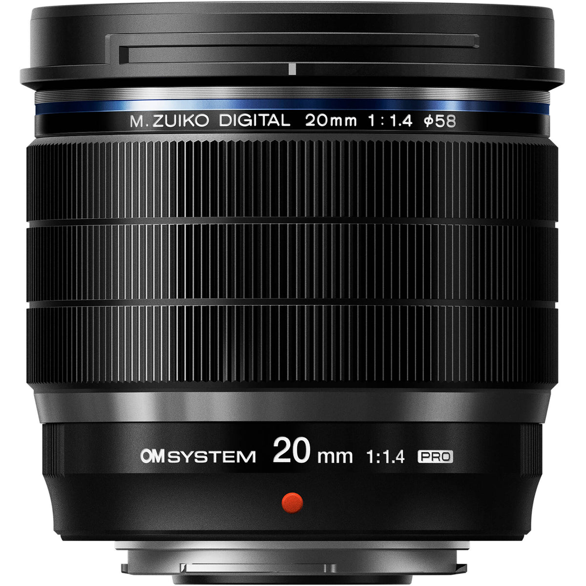 Lente OM System M.Zuiko Digital ED 20mm f/1.4 PRO - vista lateral
