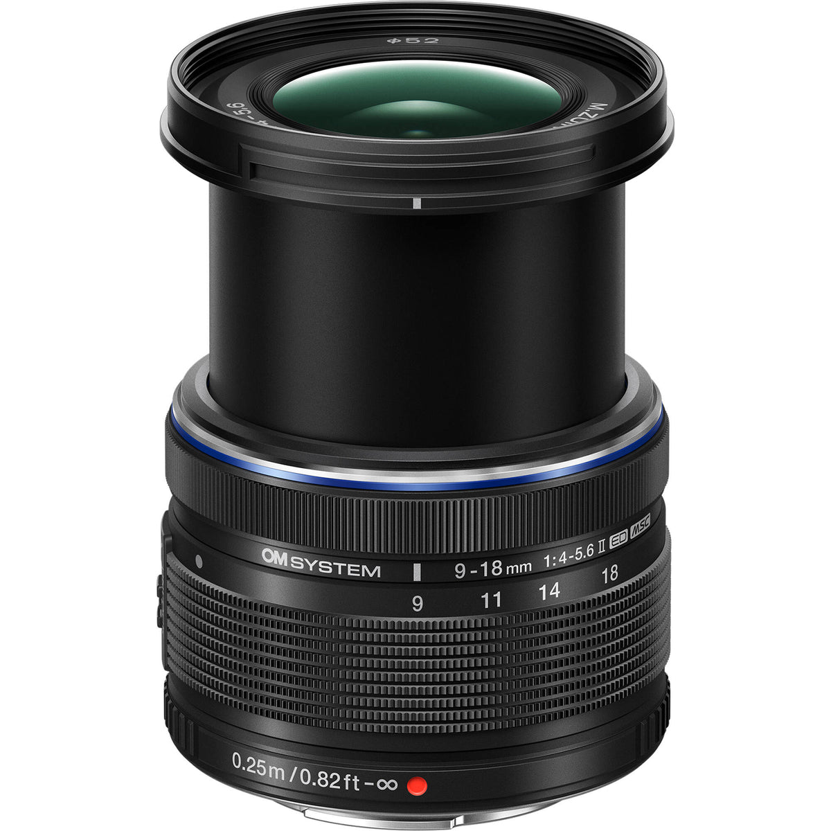 Lente OM System M.Zuiko Digital ED 9-18mm f/4-5.6 II - vista frontal