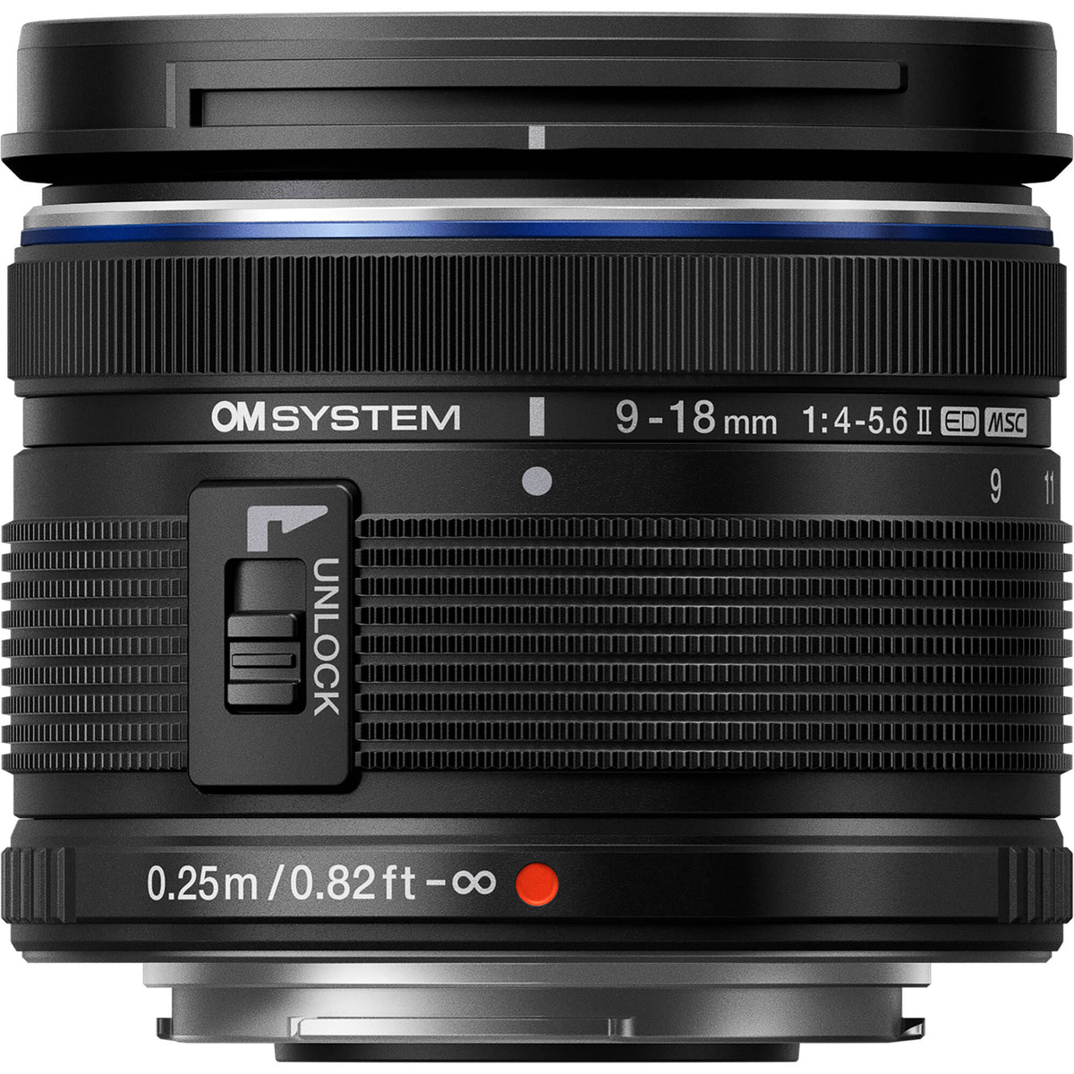 Lente OM System M.Zuiko Digital ED 9-18mm f/4-5.6 II - vista lateral