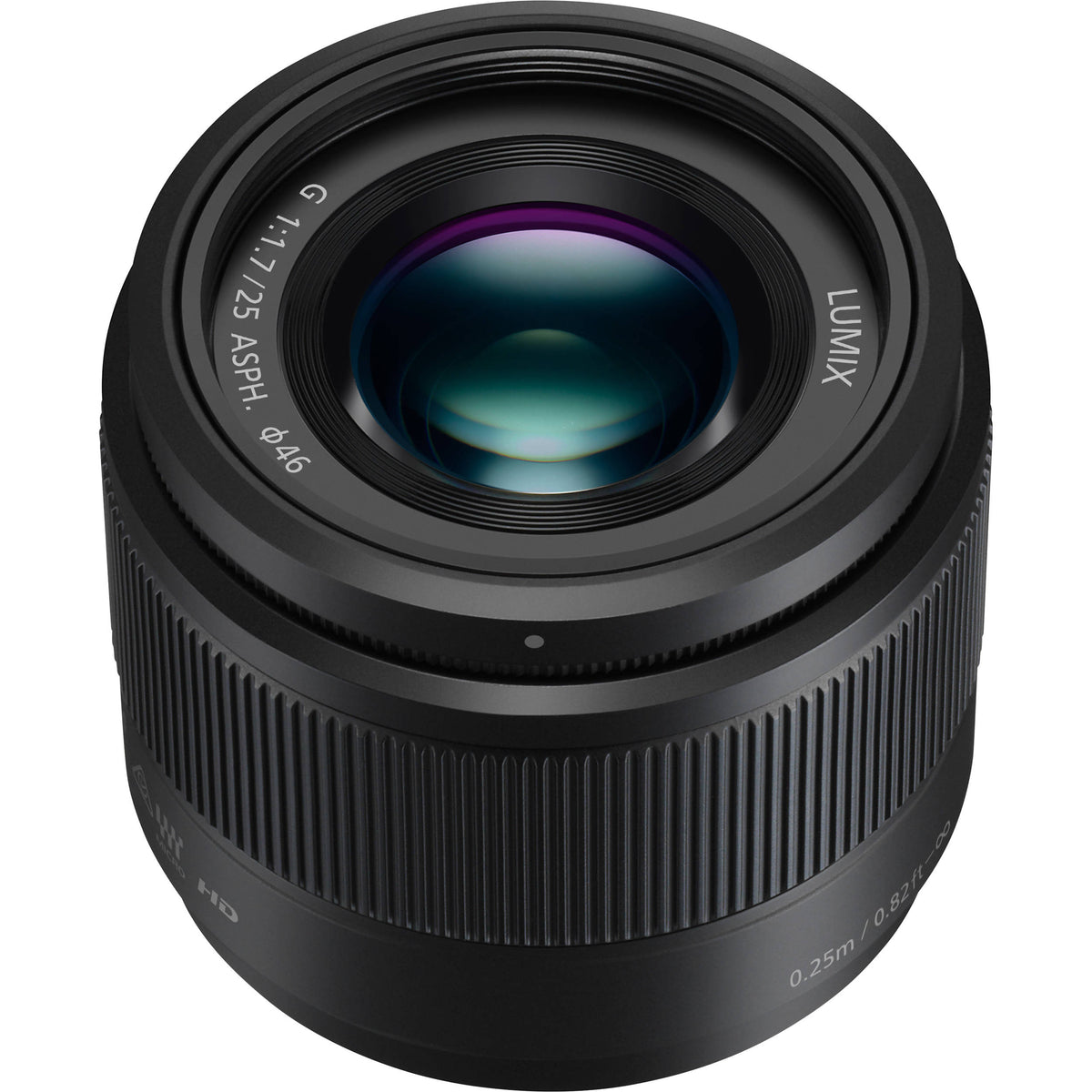 Lente Panasonic LUMIX G 25mm f/1.7 ASPH. - vista frontal