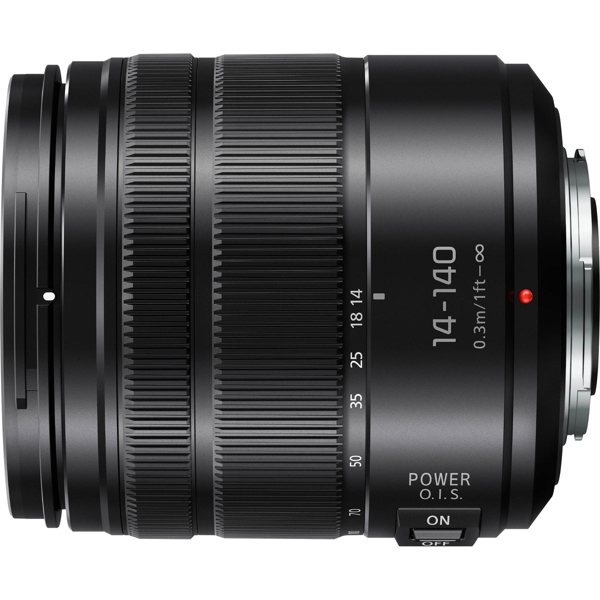Lente Panasonic LUMIX G Vario 14-140mm f/3.5-5.6 II ASPH. POWER O.I.S. - vista lateral