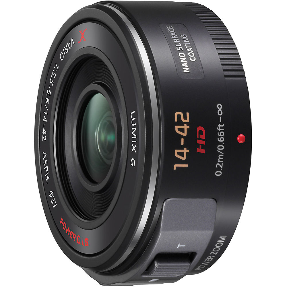 Lente Panasonic LUMIX G X Vario PZ 14-42mm f/3.5-5.6 Power O.I.S. (Negro) - vista frontal