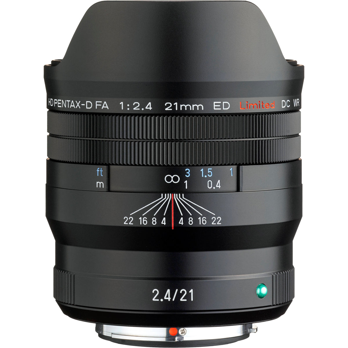 Lente Pentax HD PENTAX-D FA 21mm f/2.4ED Limited DC WR (Negro) - vista frontal