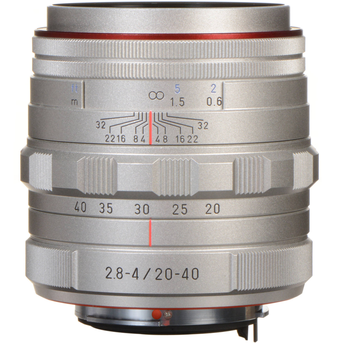 Lente Pentax HD Pentax DA 20-40mm f/2.8-4 ED Limited DC WR (Plateado) - vista frontal