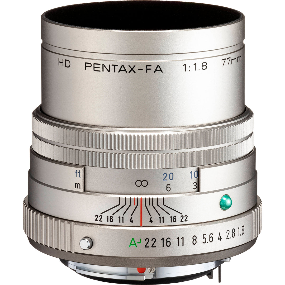 Lente Pentax HD Pentax-FA 77mm f/1.8 Limited (Plateado) - vista trasera
