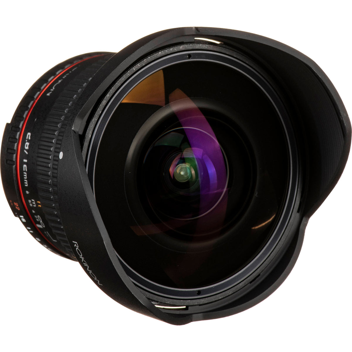 Lente Rokinon 12mm f/2.8 ED AS IF NCS UMC Fisheye con AE Chip - puertos y conexiones