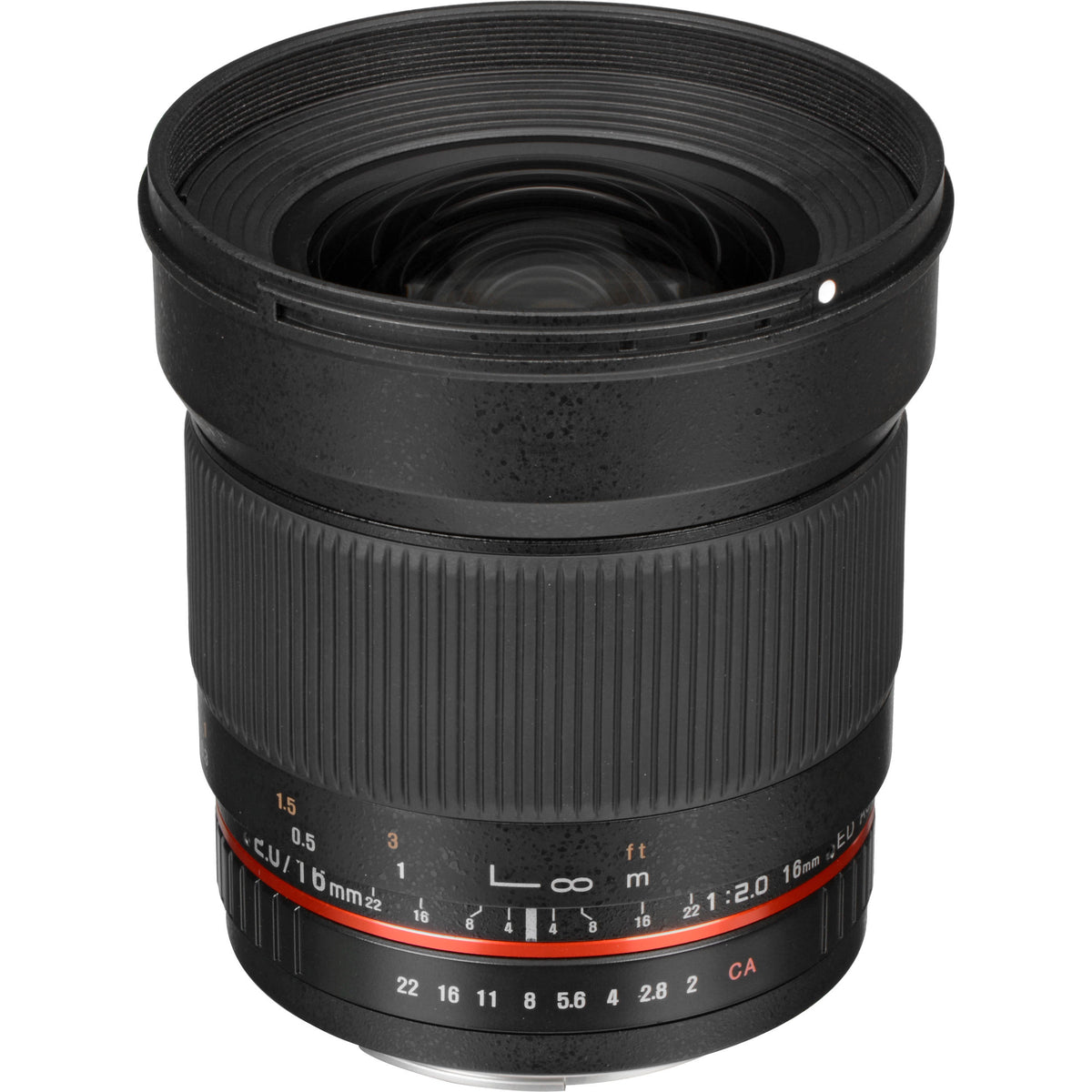 Lente Rokinon 16mm f/2.0 ED AS UMC CS - vista frontal