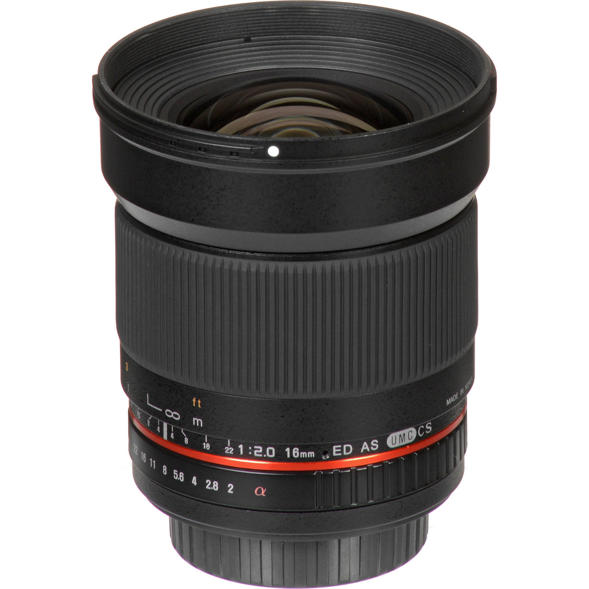 Lente Rokinon 16mm f/2.0 ED AS UMC CS LensAPS - contenido de la caja