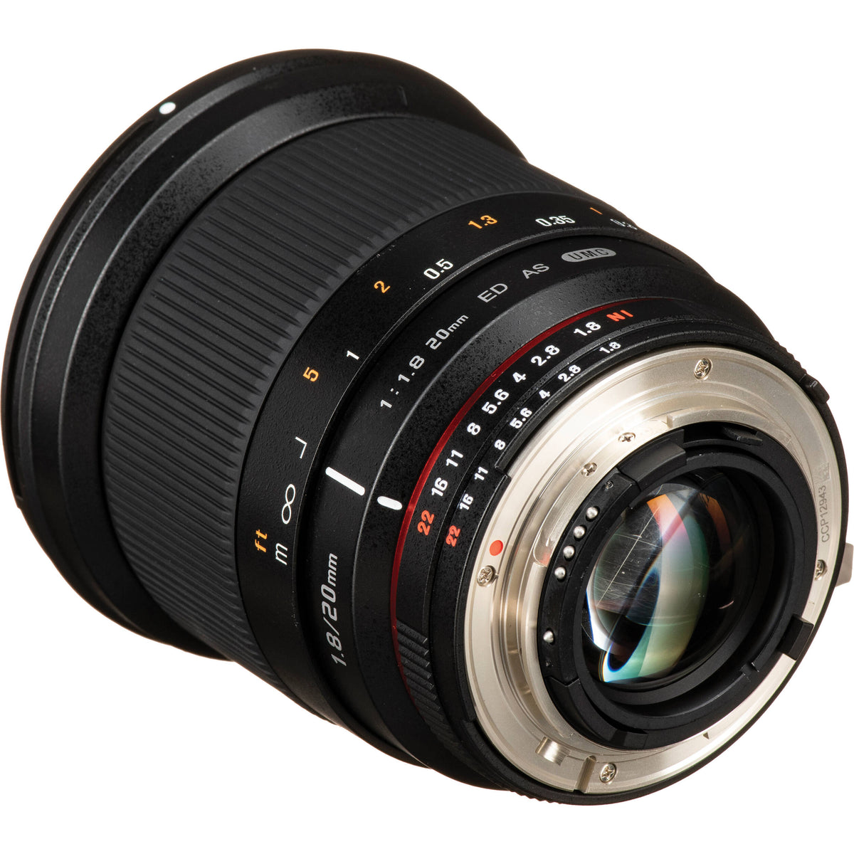 Lente Rokinon 20mm f/1.8 ED AS UMC - detalle