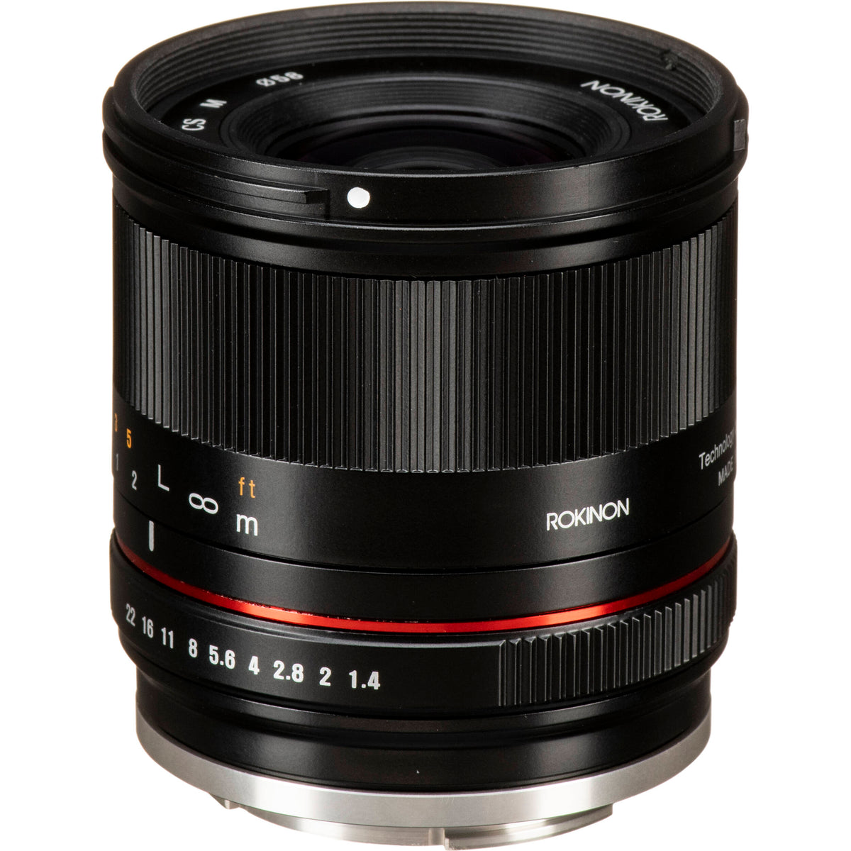 Lente Rokinon 21mm f/1.4 (Negro) - vista frontal