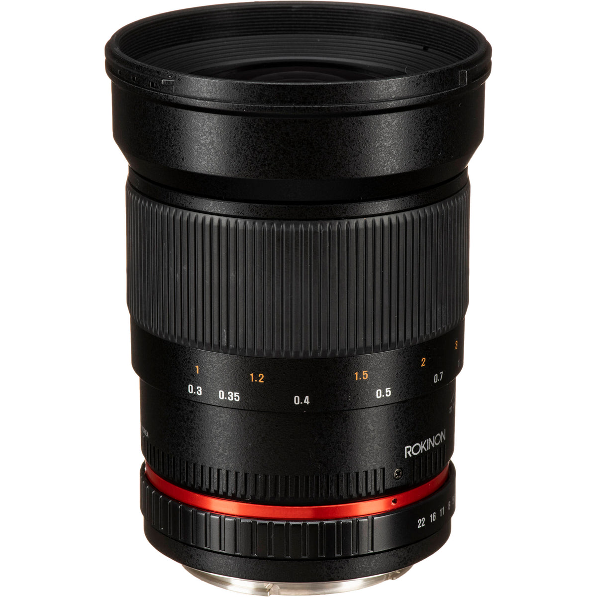 Lente Rokinon 35mm f/1.4 AS UMC - vista lateral