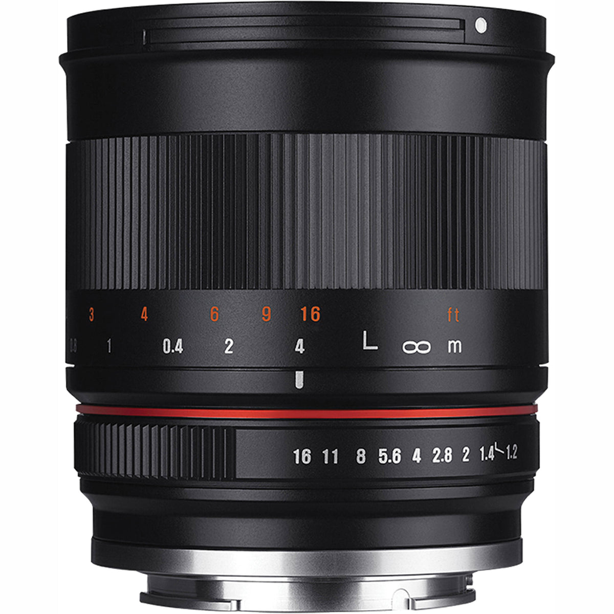 Lente Rokinon 50mm f/1.2 (Negro) - vista frontal